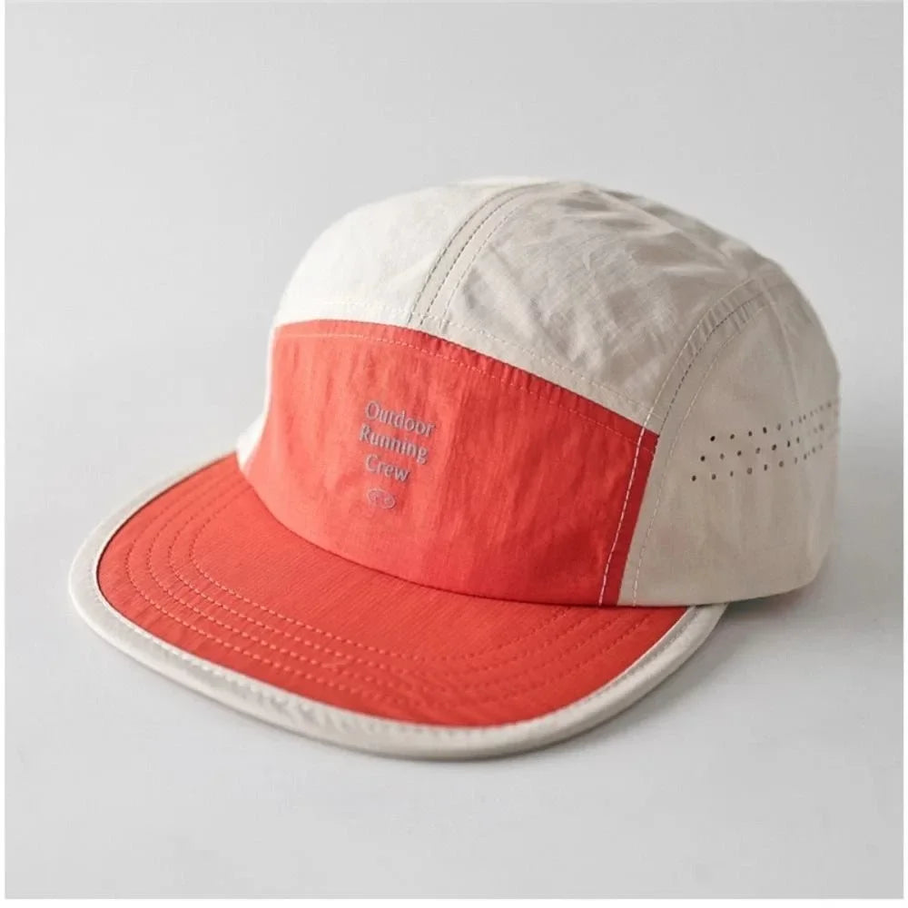 Fashion Plaid Thin Sun Cap Quick-drying Letter Embroidery Sports Running Cap Adjustable Breathable Summer Cap Men Women