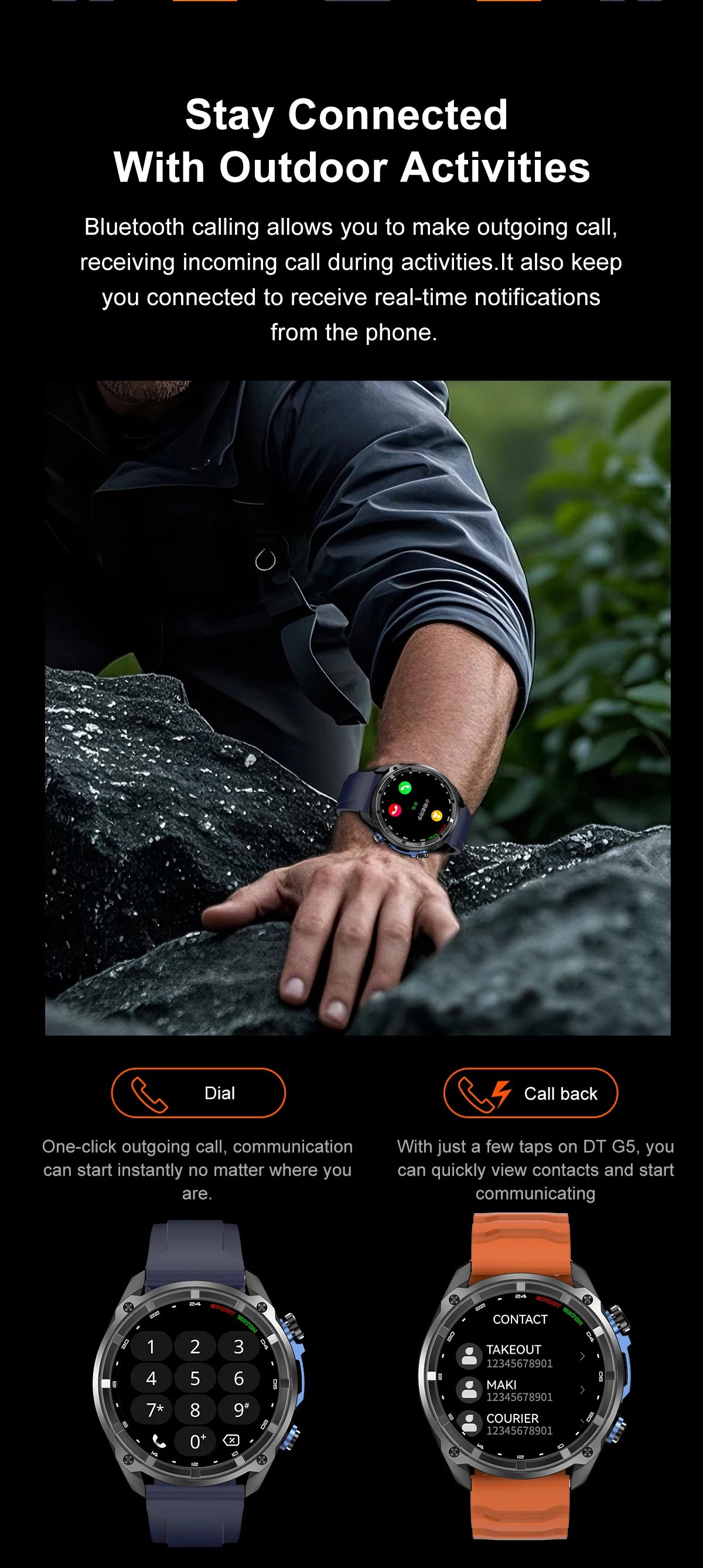 New Outdoor Precise GPS Map GNSS Smart Watch Men 10TM Waterproof 1000mAh Battery 170+Sport Mode Bluetooth Call AMOlED Smartwatch