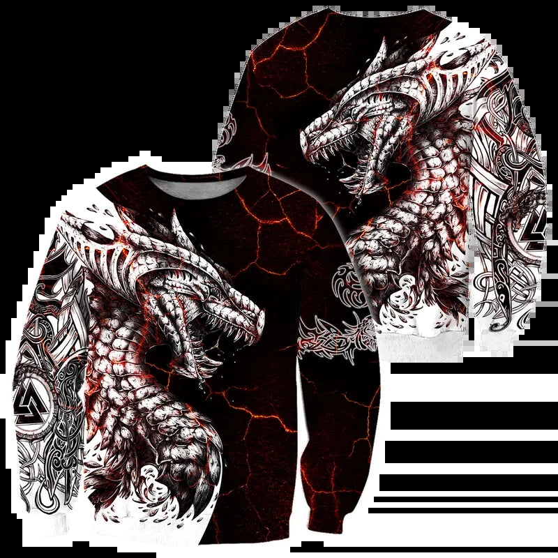 Black & White Tattoo Dragon 3D Printed Men Hoodies Sweatshirt Unisex Streetwear Zipper Pullover Casual Jacket Tracksuits KJ0192
