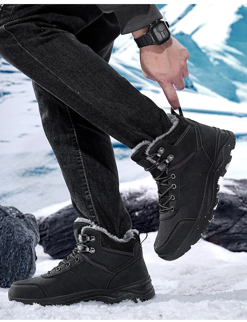 Men's Boots 2025 New Winter Slippers Warm Men Shoes Waterproof Non-Slip Plush Sneakers Male Tennis Shoes Boots Men Sneakers Winter