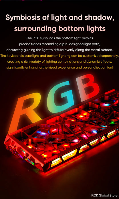 IROK MG63 Hollow Aluminium Gaming Magnetic Mechanical Keyboard 60% RT 0.001mm 8KHz 0.07ms 512K RGB Hot Swap Wired Gamer Keyboard