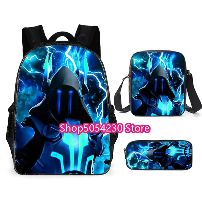 Fortnite 3PCS Backpack for Boys Victory Game 16 Inch Water Resistant Preschool Knapsack Cool Elementary School Backpacks