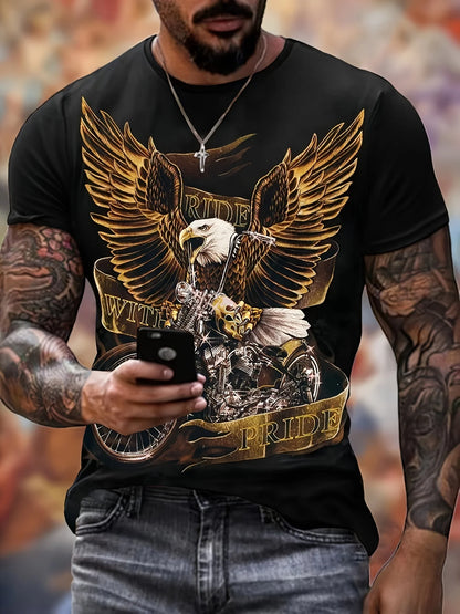 Fashion Eagle T-shirts met print Luxe T-shirt Zomer T-shirts voor heren Casual tops T-shirt met korte mouwen 3D-print Herenkleding