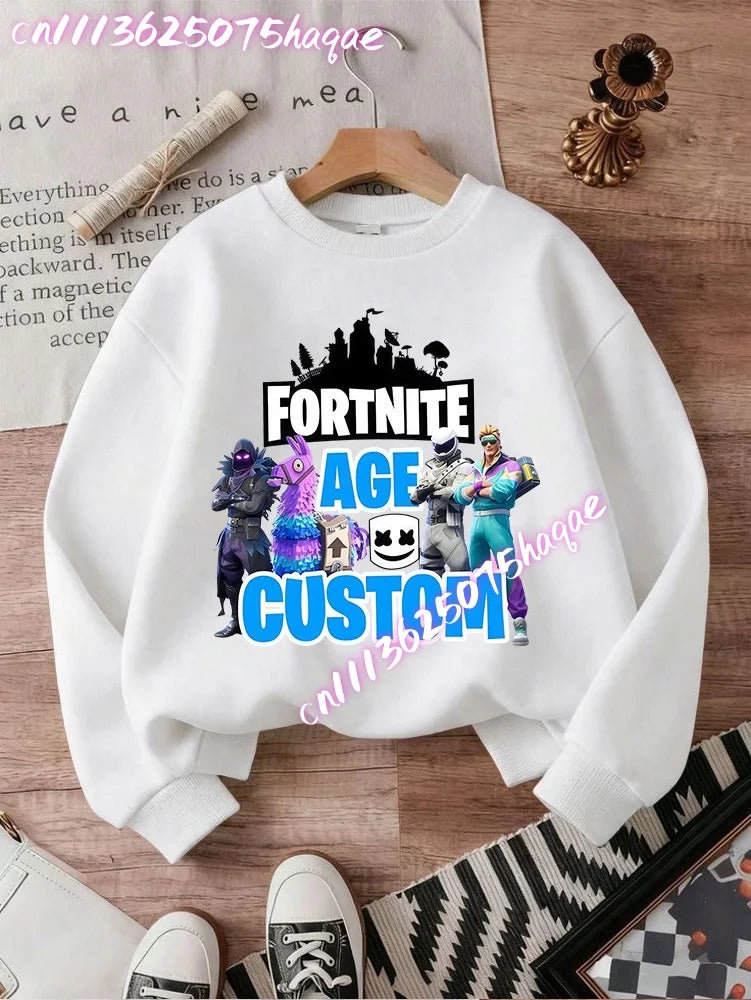 2026 Fortnite Kids Hooded Coats Anime Fortress Night Sweatshirts Game Spring Autumn Hoodies Sportswear Children’s Clothes Gift