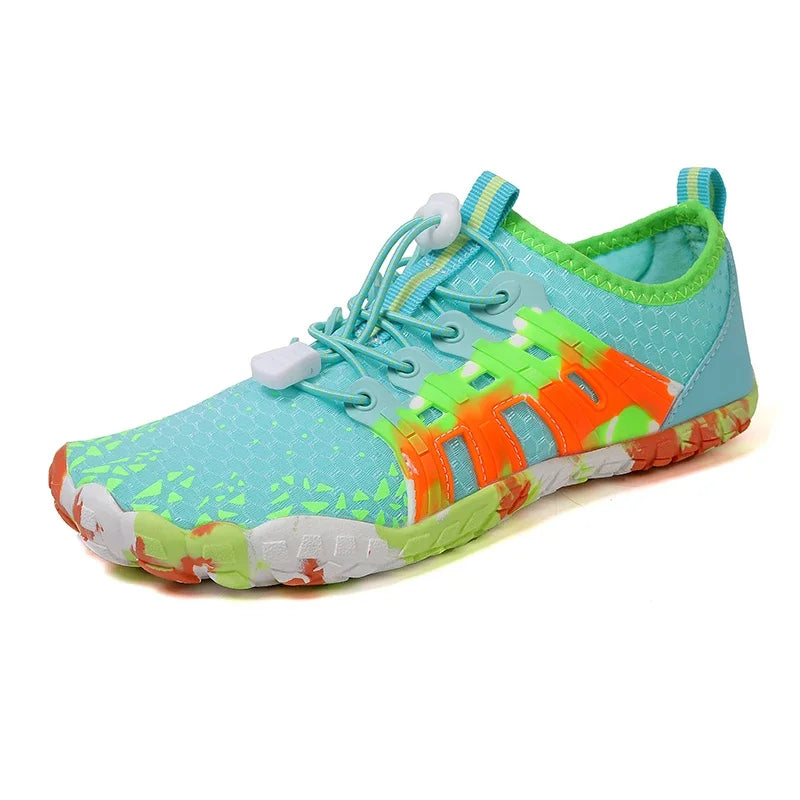 Men's and women's water shoes, upstream wading swimming barefoot five-finger aqua shoes, colorful beach seaside light unisex sneakers new