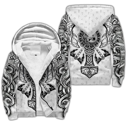 Odin Raven Fenrir Wolf Tattoo 3D Printed Men's Winter Thicker Zip Hoodie Unisex Casual Hooded Tracksuit Warm Fleece Jacket KD18