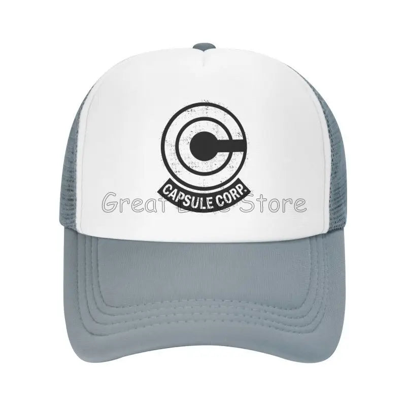 Capsule Corp Mesh-Baseballkappen Unisex-Hip-Hop-Trucker-Cap Anime DBZ Dad-Cap Verstellbare Rennkappe Sommer-Trucker-Snapback-Kappen