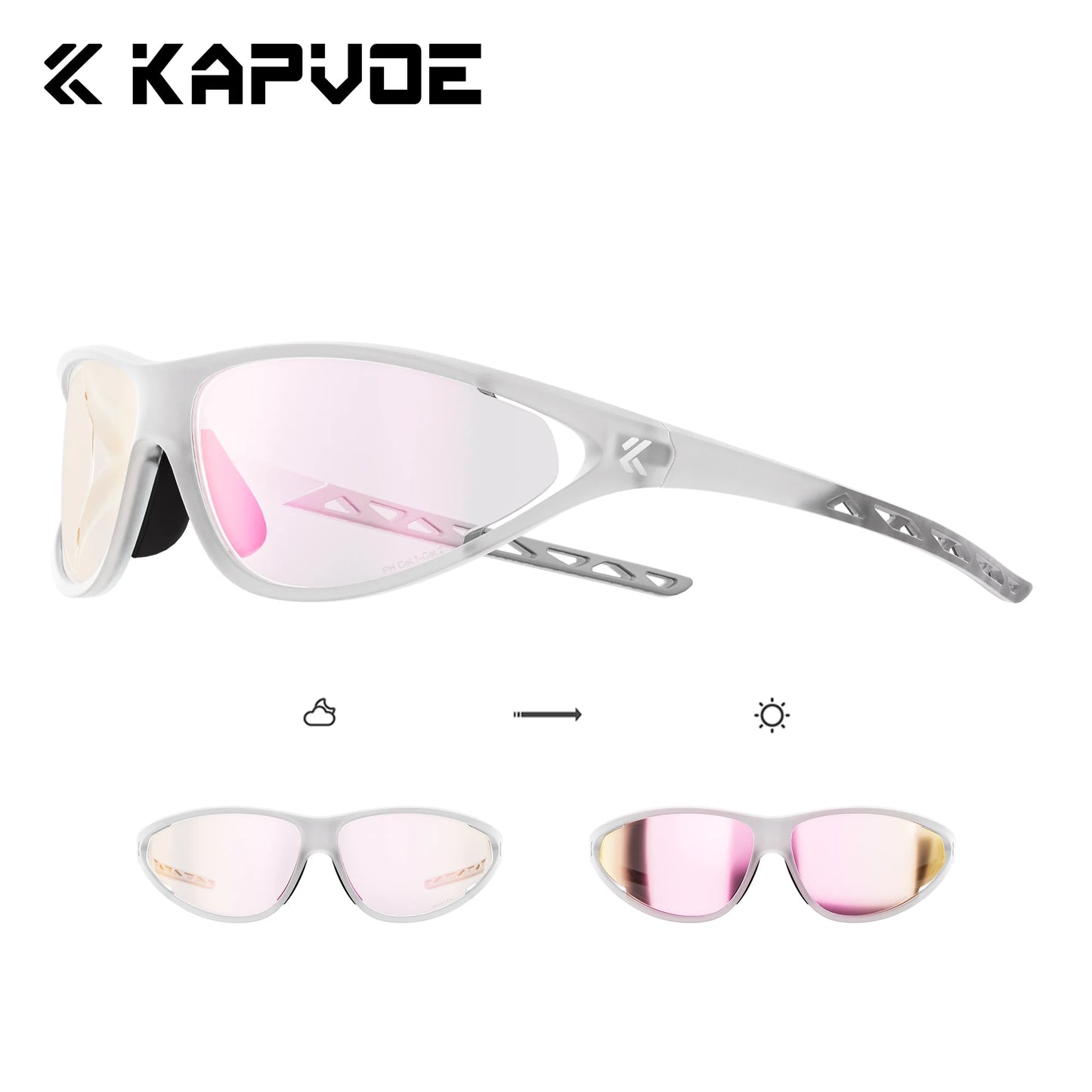 Kapvoe Hiking Sunglasses Camping Fashion Sunglasses for Men Photochromic Cycling Glasses MTB Bike Goggles Fishing Eyewear Sports