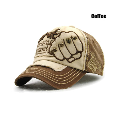 Fashion Baseball Cap Sports Outdoors Casual Cap Sun Hat Gorras Hip Hop Caps One Size Adjustable Unisex Fist Rivet Patch