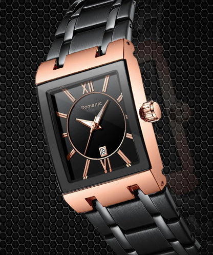 Montre-bracelet de luxe BINBOND à quartz précis pour homme, lumineuse, étanche, date automatique, en acier inoxydable durable, style décontracté.