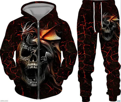 New 3D printed long sleeved hooded sweatshirt set for spring and autumn men's sportswear zipper sweatshirt, produit gaming premium Fraquane