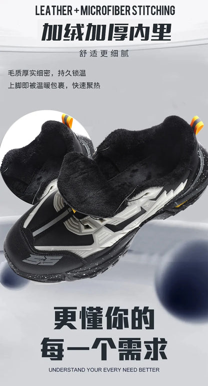 Men's Boots 2025 New Winter Slippers Warm Men Shoes Waterproof Non-Slip Plush Sneakers Male Tennis Shoes Boots Men Sneakers Winter
