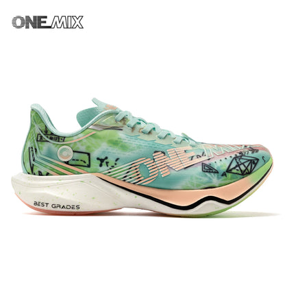ONEMIX Nowe buty do biegania maratońskiego z podeszwą z nylonu i włókna węglowego – amortyzujące, profesjonalne, zapewniające stabilne wsparcie, ultralekkie, z doskonałym odbiciem
