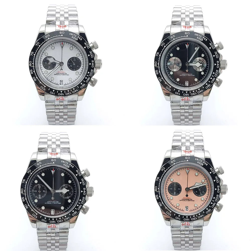 Fashions 39.5MM Quartz Watch VK64 Chronograph Men's Watch Sapphire Glass design vintage Watch Wristwatches Calendar