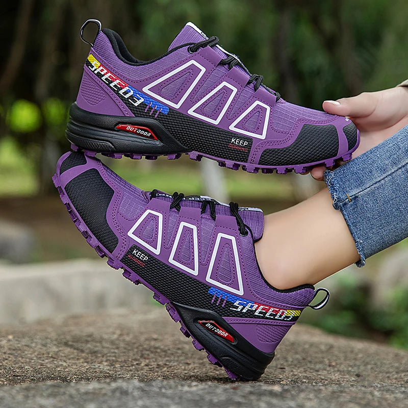 Hiking Shoes Women's Outdoor Hiking Sports Shoes, Non-Slip Hunting Tactical Shoes, Breathable Lace-Up Climbing Shoes, Cycling