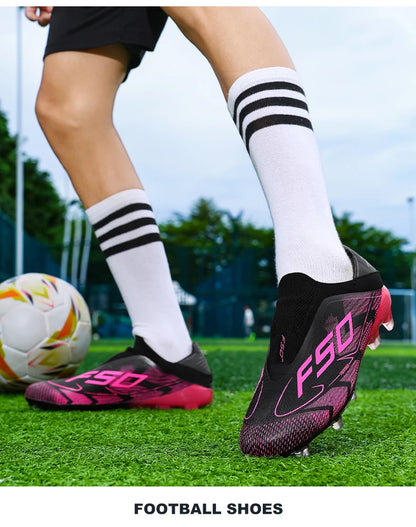 New Men Football Boots Non-Slip Boys Outdoor Hot-selling Soccer Shoes Grass Match Sneakers High-quality Cleats High-top Light