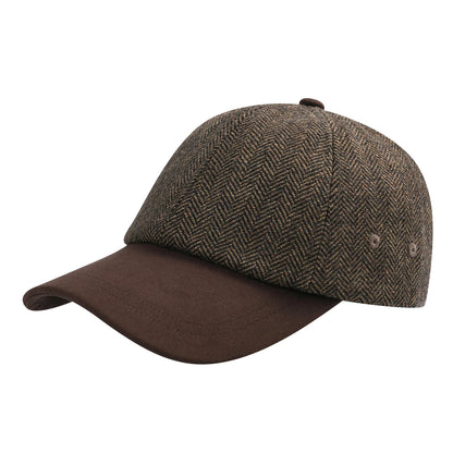 BOTVELA Șapcă de baseball din lână tweed pentru bărbați, stil casual, moale, ajustabilă, fără structură