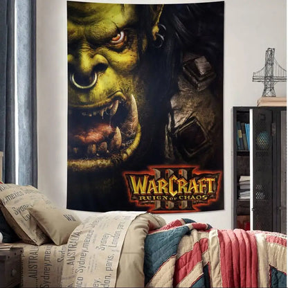 Hot Game World Of Warcraft Printed Large Wall Tapestry Cheap Hippie Wall Hanging Bohemian Wall Tapestries Mandala Home Decor