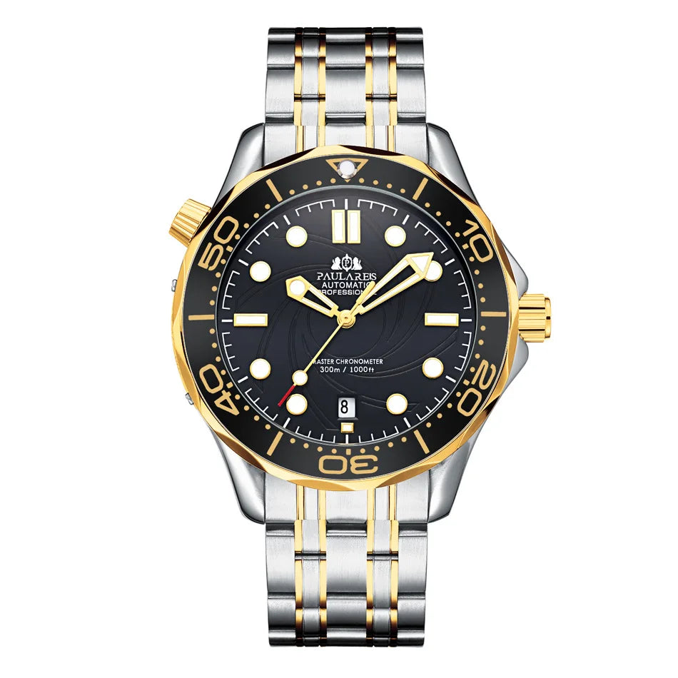 Luxury Automatic Watch for Men Stainless Steel Waterproof Calendar Mechanical Watches Fashion Casual Mens Watches Reloj Hombre