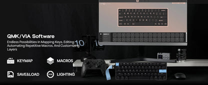 EPOMAKER Carbon60 60% QMK/VIA ANSI VIA Wired/Bluetooth 5.0/2.4GHz Wireless Portable Mechanical Keyboard Carbon Fiber Case