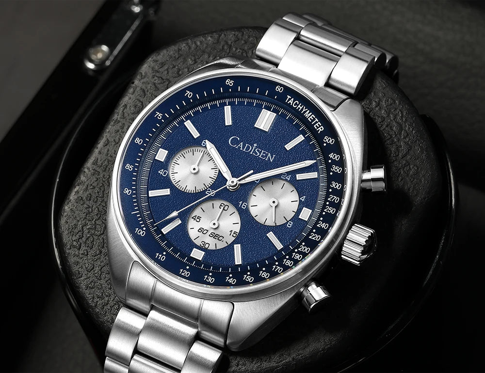 CADISEN 2024 New Men's Watches Quartz Business Watches Japan VD53 Men's Clock Top Brand Luxury Watch Men's Chronograph Watch