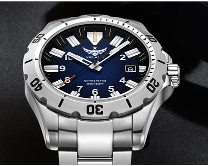 YELANG V1036 42mm Men Quartz Watch Luminous 10 Years Lithium Movement Rotated Dial 30ATM 300m Waterproof Military Style Watches