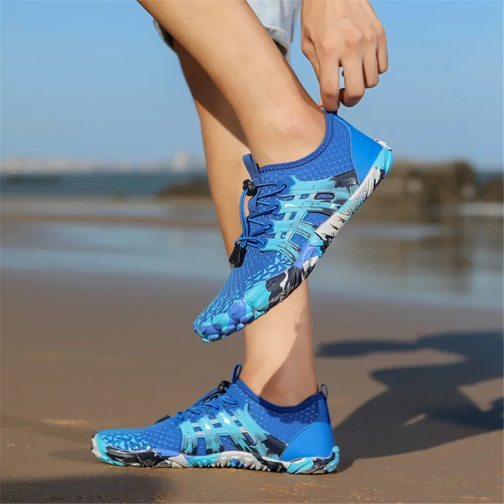 Men's and women's water shoes, upstream wading swimming barefoot five-finger aqua shoes, colorful beach seaside light unisex sneakers new