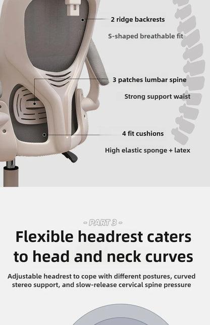 Ergonomic Office Chair with Comfortable Backrest, Computer Desk Chair, Student Study Chair, E-Sports Gaming Chair for Home Office