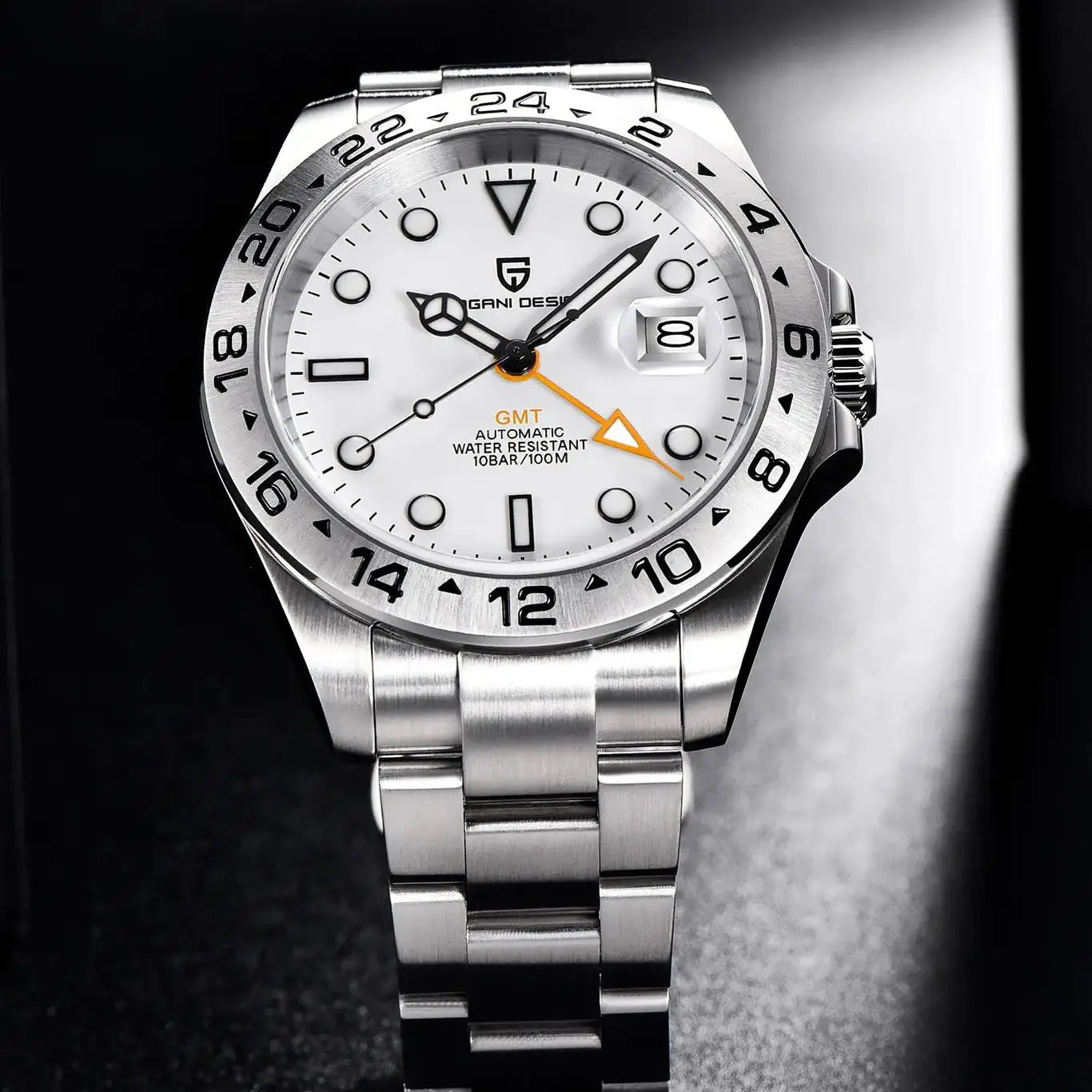 Pagani Design 2026 New Men's Automatic Mechanical Watch GMT Sapphire Stainless Steel Waterproof 10Bar Luminous BWG-9 Watch for Men