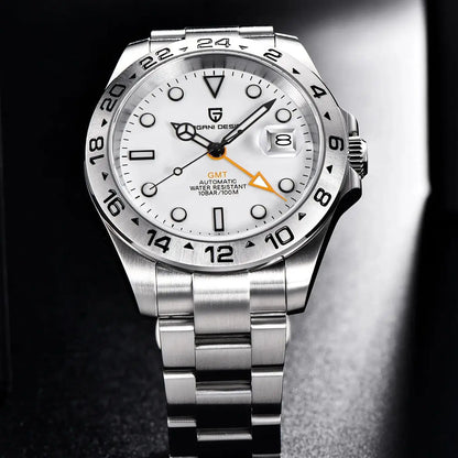 Pagani Design 2026 New Men's Automatic Mechanical Watch GMT Sapphire Stainless Steel Waterproof 10Bar Luminous BWG-9 Watch for Men