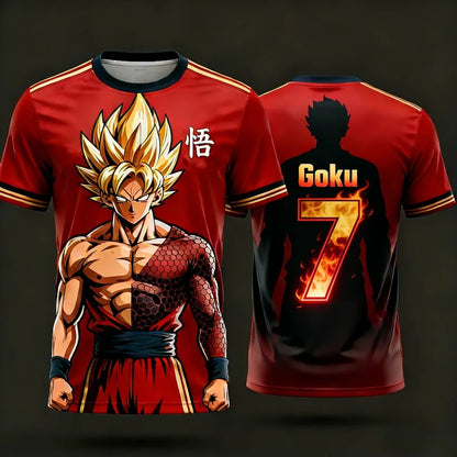 2026 Summer Dragon Ball Men's Casual T-shirt 3D Printed Short-sleeved Fashion Loose Women and Kids Breathable Sports Top Shirt