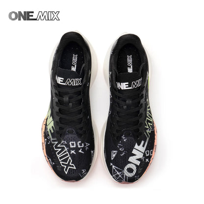 ONEMIX Nowe buty do biegania maratońskiego z podeszwą z nylonu i włókna węglowego – amortyzujące, profesjonalne, zapewniające stabilne wsparcie, ultralekkie, z doskonałym odbiciem