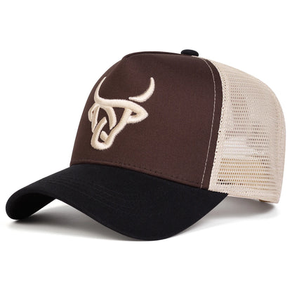 Cappellini da baseball unisex con ricamo a testa di bue, regolabili, casual, cappellini da esterno per la protezione solare in primavera e in estate