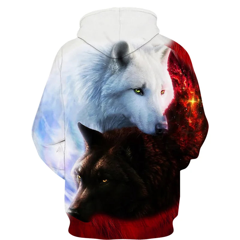 Cool 3D Wolf Printed Zipper Hoodies Fashion Men/Women Streetwear Hooded Jacket Coat Unisex Casual Hip Hop Pullover Sweatshirts