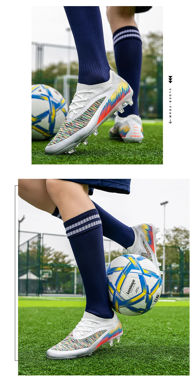 Nuove scarpe da calcio da uomo per partita e allenamento, tacchetti antiscivolo con tacchetti lunghi FG, ultraleggere da outdoor, sneaker, dropshipping