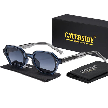 CATERDIDE Retro Polygonal Men Sunglasses Personalized Design Square Frame Sun Glasses for Women Parties Travel Holidays Glasses
