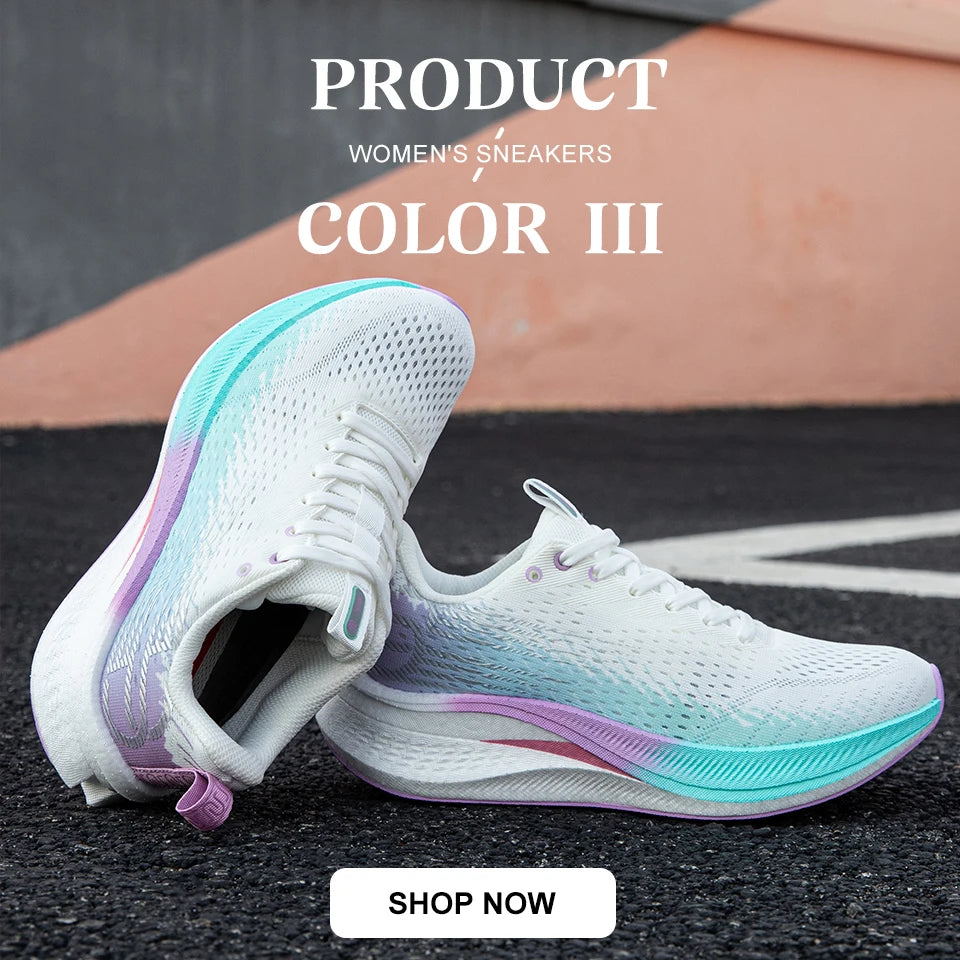 Baasploa Women’s Professional Running Shoes Outdoor Carbon Plate Non-Slip Sports Shoes Female Casual Breathable Jogging Sneakers