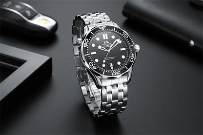 Luxury Automatic Watch for Men Stainless Steel Waterproof Calendar Mechanical Watches Fashion Casual Mens Watches Reloj Hombre