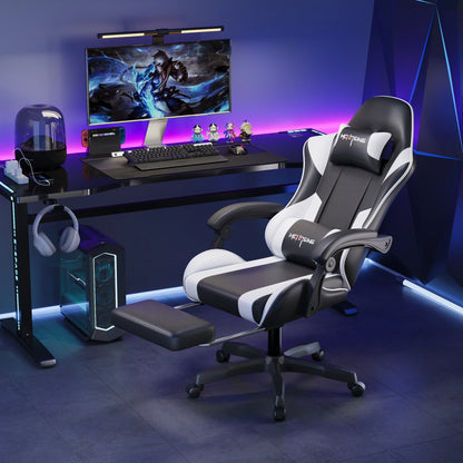 Ergonomisk gamingstol i moderne design med drejefunktion til kontor og hjem, e-sport-gamingstol med hjul, roterende computer-gamingstol