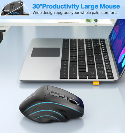 E-YOOSO X-31 ratón gaming inalámbrico USB 2.4G grande para manos grandes PAW3212 4800 DPI 5 botones para gamer, ordenador portátil y PC