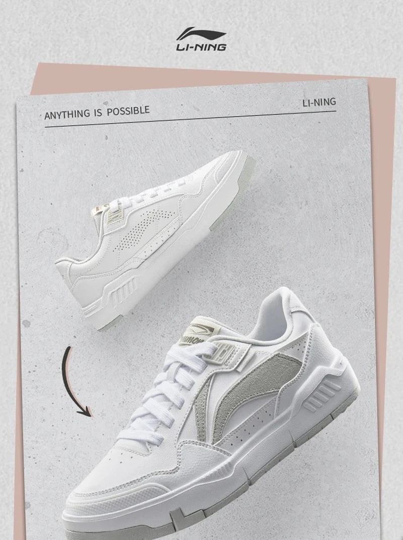 Li-Ning Women's COMMON 80s Lifestyle Shoes DUAL CUSHION Wearable Sport Shoes Classic Comfortable Li-Ning Leisure Sneakers AGCU158