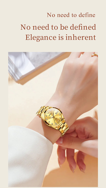 OUPINKE 3199 Real Diamond Automatic Watch for Women Sapphire Crystal Mirror 50M Waterproof Luxury Elegant Ladies Watch Set