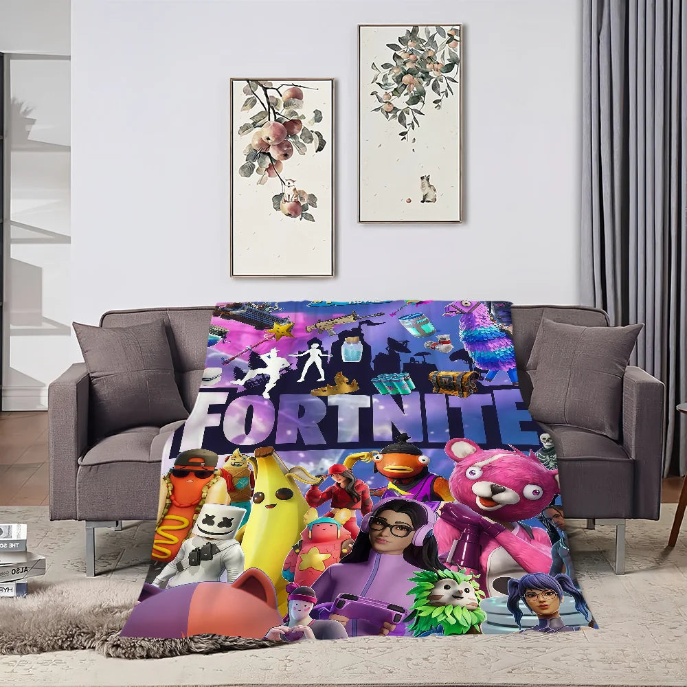 Game Cool F-Fortnite Blanket For Soft Throw Blanket for Picnic Bed Sofa Home Bedroom Cozy Warm Comfortable