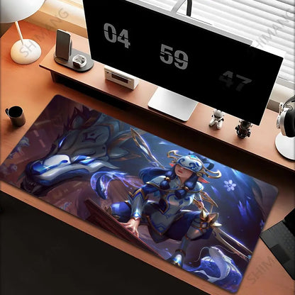 League of Legends Kindred Mouse Pad Large Gaming Mousepad Computer Anime Girl Desk Mat Laptop Accessories Gamer XXL Keyboard Rug