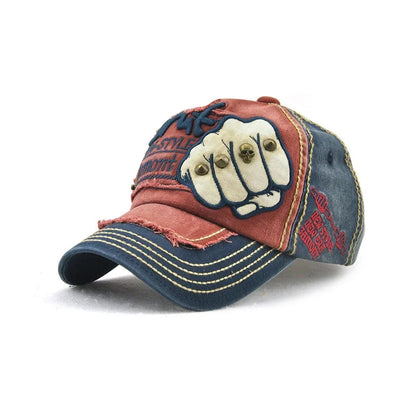 Fashion Baseball Cap Sports Outdoors Casual Cap Sun Hat Gorras Hip Hop Caps One Size Adjustable Unisex Fist Rivet Patch