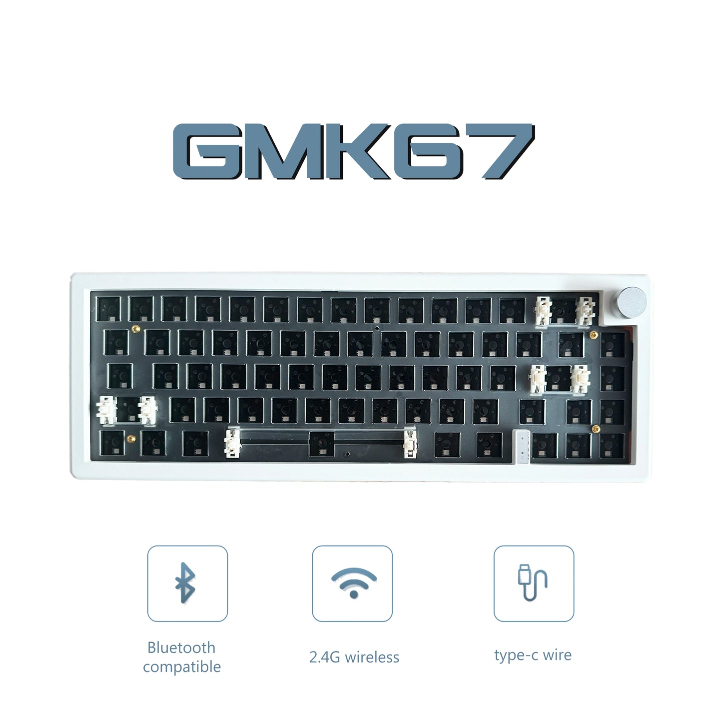 Kit tastiera meccanica personalizzata ZUOYA GMK67 hot-swappable Bluetooth 2.4G wireless con retroilluminazione RGB, struttura gasket, tastiera 3 modalità