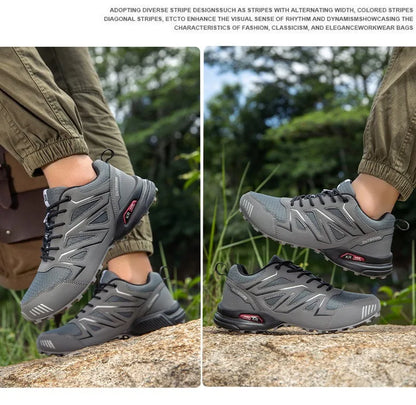 2025 New Men Hiking Shoes Outdoor Waterproof Sports Shoes Comfortable Leather Hiking Training Boots Large Size Tactical Shoe Men