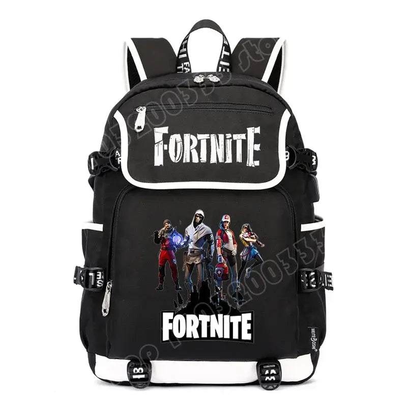 Fortnites раница с голям капацитет, ежедневна чанта за рамо с USB порт, унисекс аниме ученическа раница, нов стилен подарък за канцеларски принадлежности