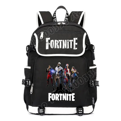 Fortnites раница с голям капацитет, ежедневна чанта за рамо с USB порт, унисекс аниме ученическа раница, нов стилен подарък за канцеларски принадлежности