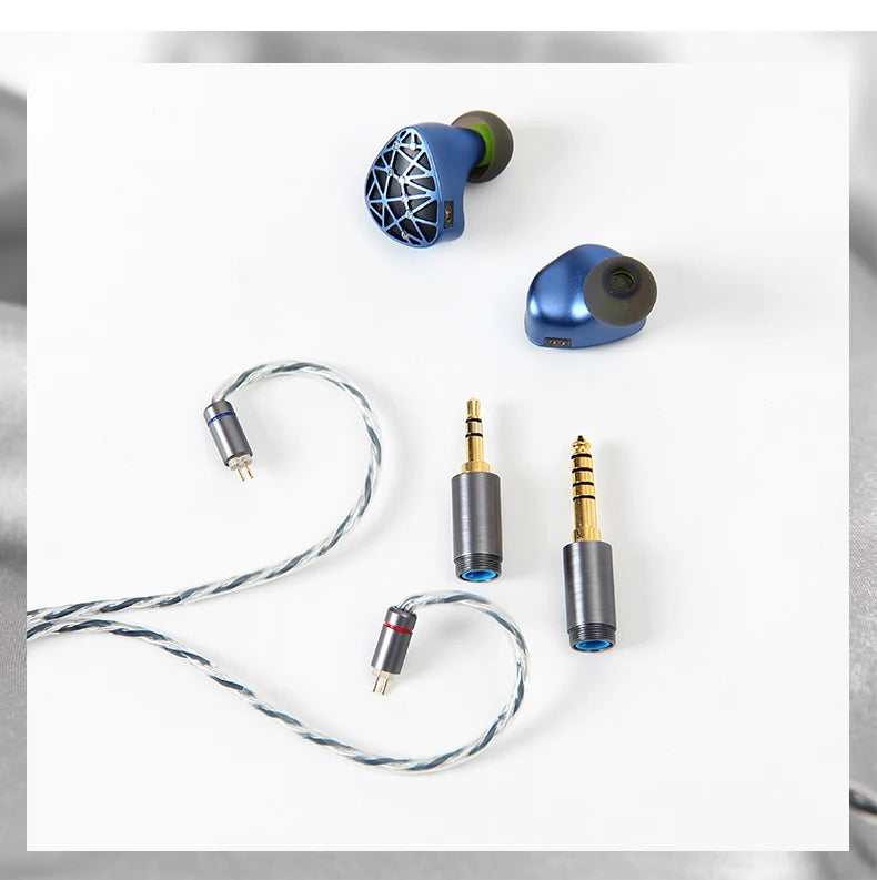 Sound Rhyme SR10 HiFi Earphones 2DD+4BA Hybrid Wired In-Ear Monitors, High Resolution Music Earphones with Detachable Cable, 2.5mm 3.5mm 4.4mm Plug